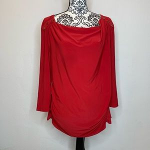 Cato Red Cowl Neck Blouse